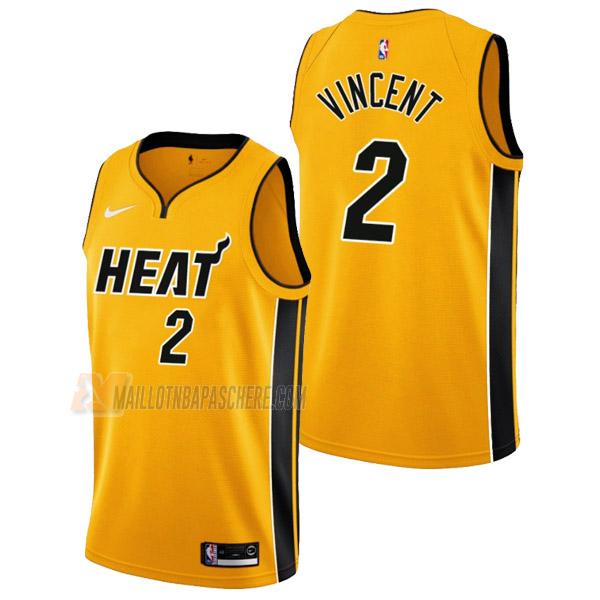 maillot gabe vincent miami heat de 2 homme jaune earned edition 2022