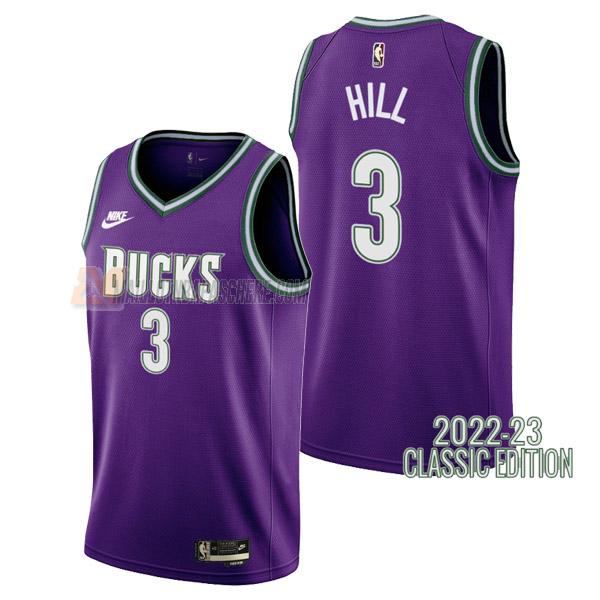 maillot george hill milwaukee bucks de 3 homme mauve classic edition 2023