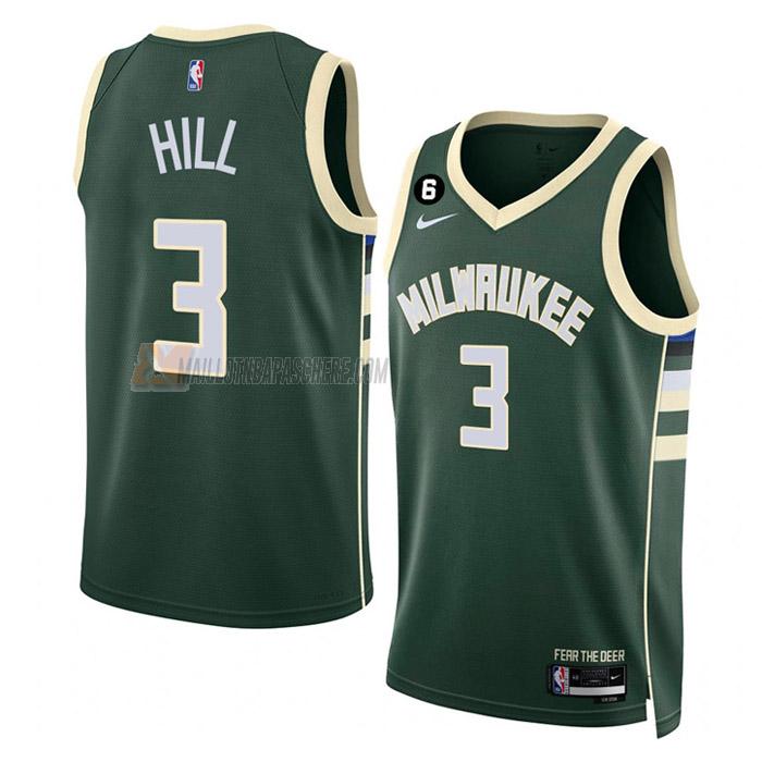 maillot george hill milwaukee bucks de 3 homme vert icon edition 2023