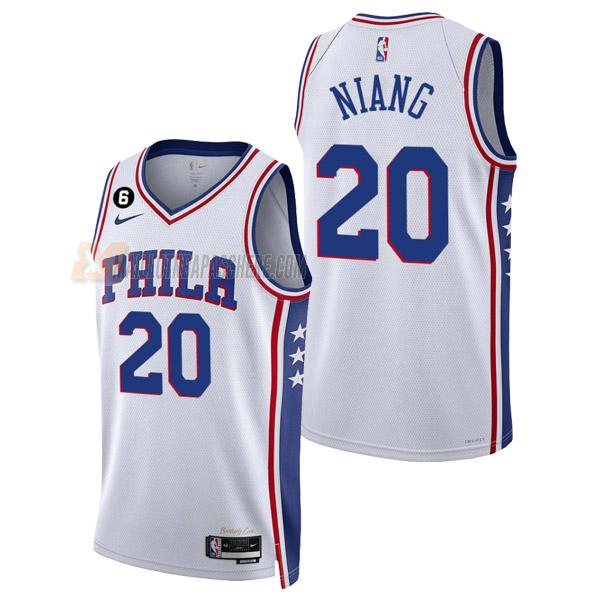 maillot georges niang philadelphia 76ers de 20 homme blanc association edition 2023