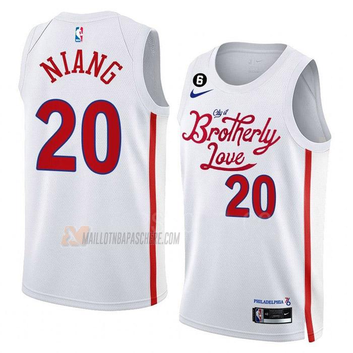 maillot georges niang philadelphia 76ers de 20 homme blanc city edition 2023