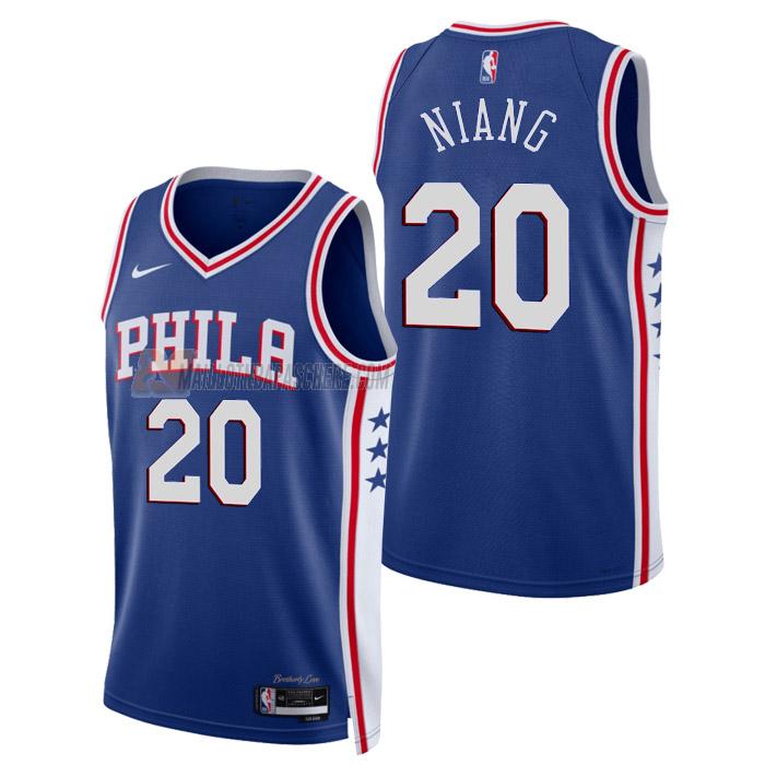 maillot georges niang philadelphia 76ers de 20 homme bleu icon edition 2023