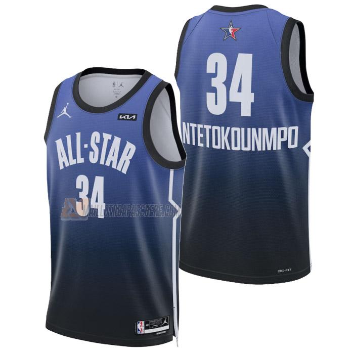 maillot giannis antetokounmpo nba all-star de 34 homme bleu 2023