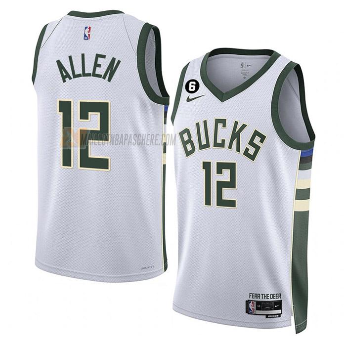 maillot grayson allen milwaukee bucks de 12 homme blanc association edition 2023