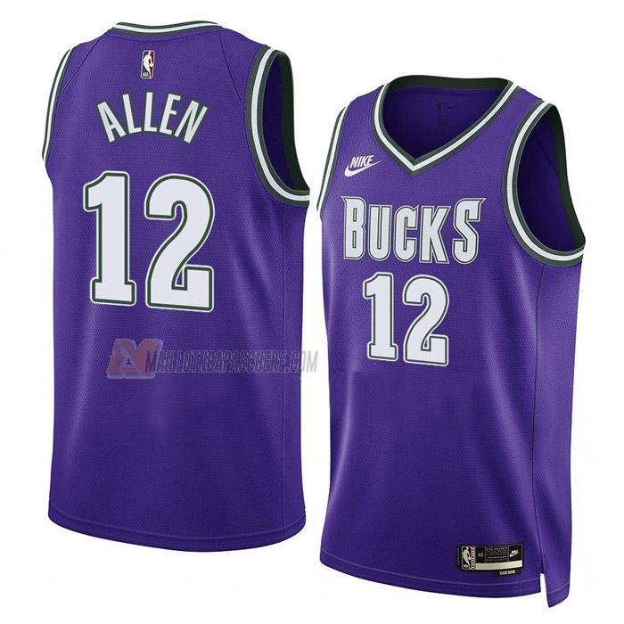 maillot grayson allen milwaukee bucks de 12 homme mauve classic edition 2023