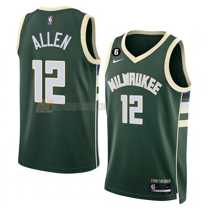 maillot grayson allen milwaukee bucks de 12 homme vert icon edition 2023