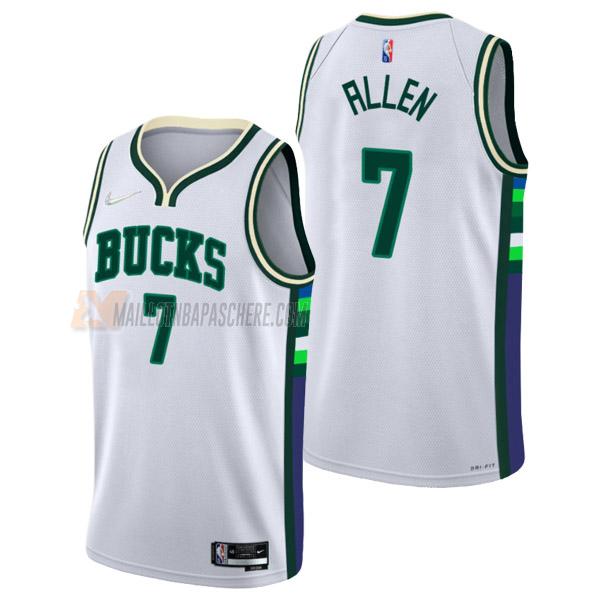 maillot grayson allen milwaukee bucks de 7 homme blanc city edition 2022