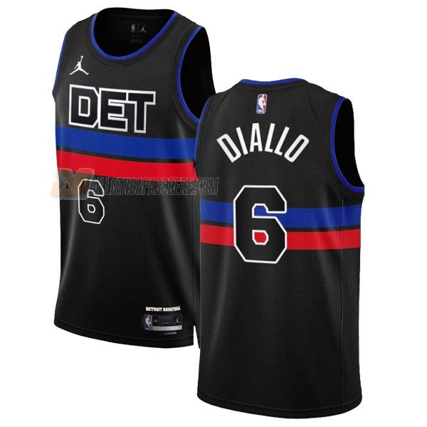 maillot hamidou diallo detroit pistons de 6 homme noir statement edition 2023