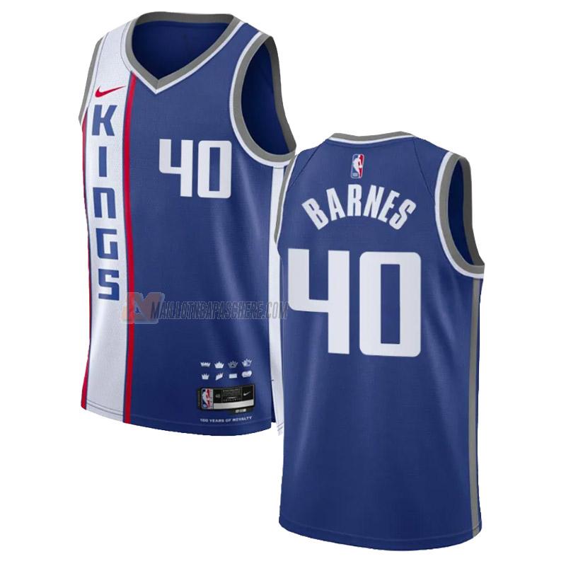 maillot harrison barnes sacramento kings de 40 homme bleu city edition 2023-24