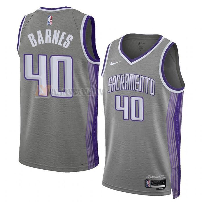 maillot harrison barnes sacramento kings de 40 homme gris city edition 2023