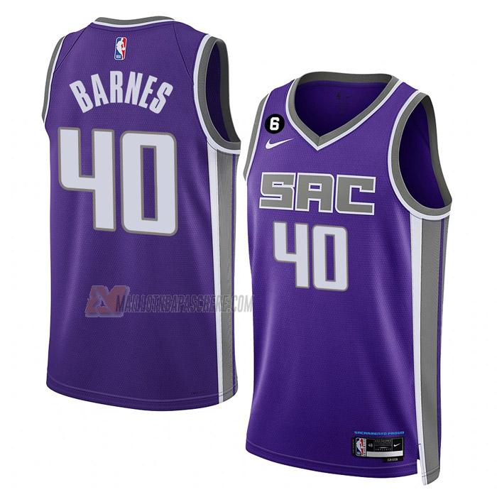 maillot harrison barnes sacramento kings de 40 homme mauve icon edition 2023