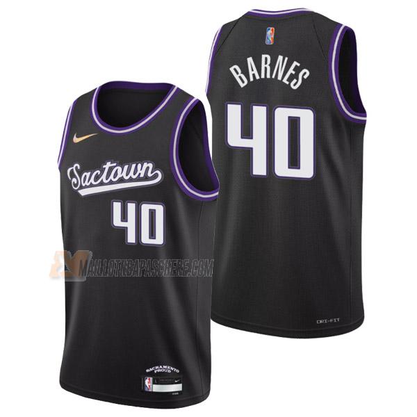 maillot harrison barnes sacramento kings de 40 homme noir city edition 2022