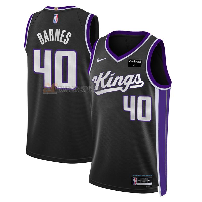 maillot harrison barnes sacramento kings de 40 homme noir icon edition 2023-24