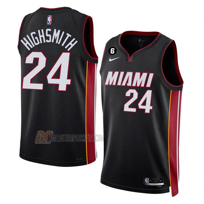 maillot haywood highsmith miami heat de 24 homme noir icon edition 2023