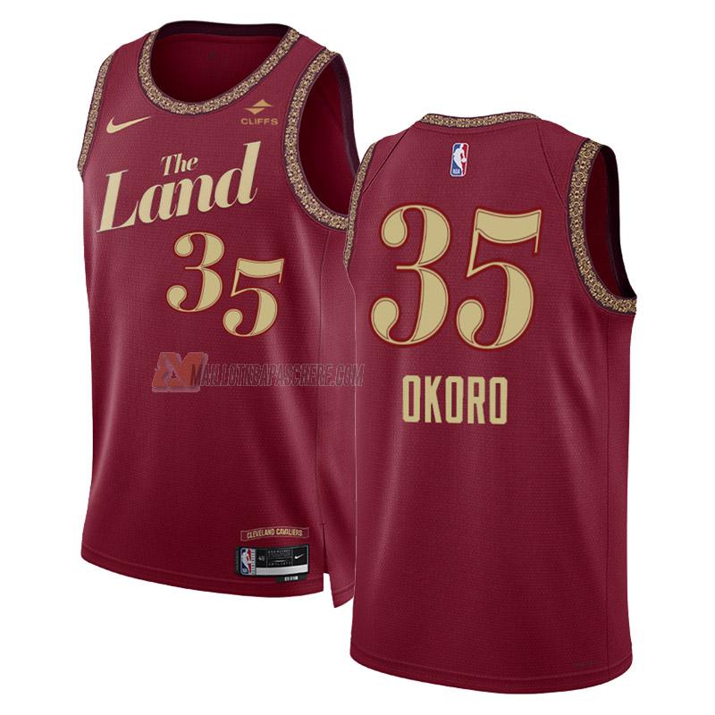 maillot isaac okoro cleveland cavaliers de 35 homme noir city edition 2023-24