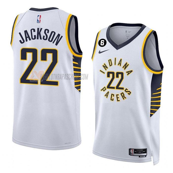 maillot isaiah jackson indiana pacers de 22 homme blanc association edition 2023