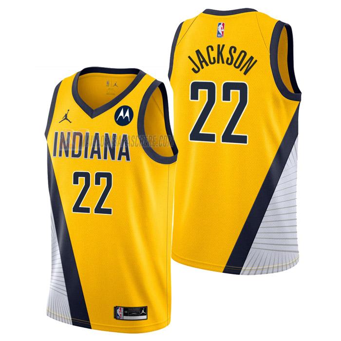 maillot isaiah jackson indiana pacers de 22 homme jaune statement edition 2023