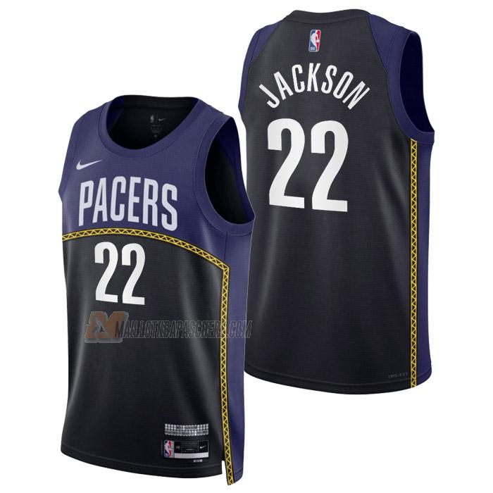 maillot isaiah jackson indiana pacers de 22 homme noir city edition 2023