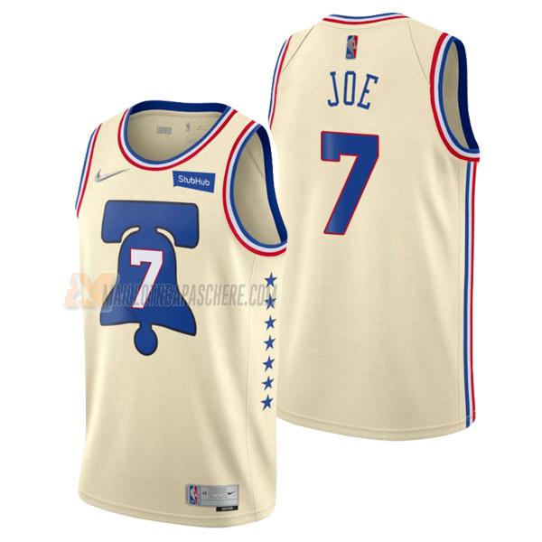 maillot isaiah joe philadelphia 76ers de 7 homme crème earned edition 2021