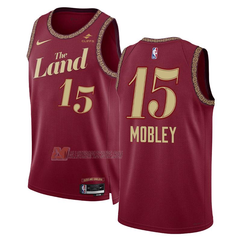 maillot isaiah mobley cleveland cavaliers de 15 homme noir city edition 2023-24