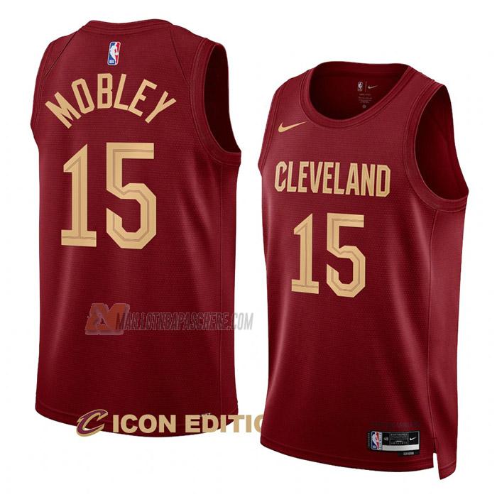 maillot isaiah mobley cleveland cavaliers de 15 homme rouge icon edition 2023