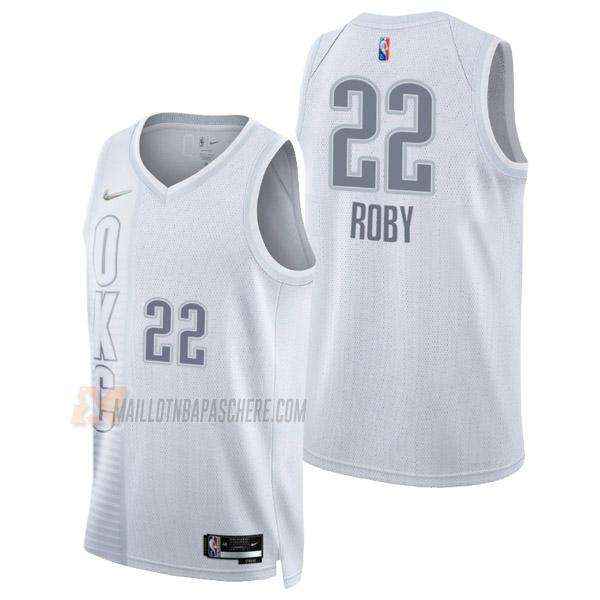 maillot isaiah roby oklahoma city thunder de 22 homme blanc city edition 2022