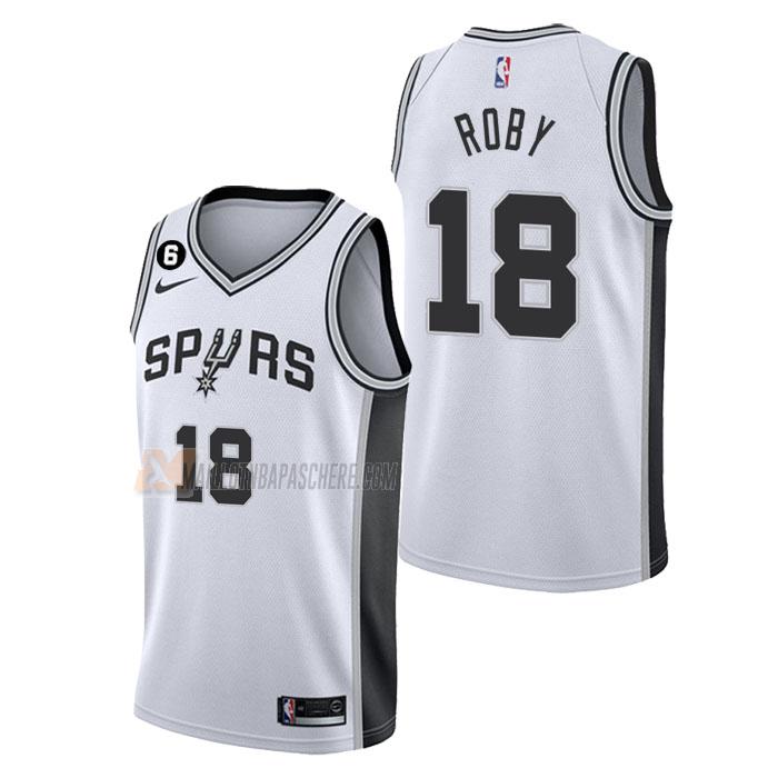 maillot isaiah roby san antonio spurs de 18 homme blanc association edition 2023