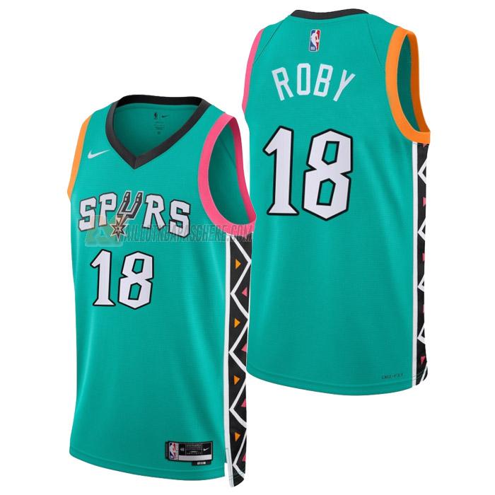 maillot isaiah roby san antonio spurs de 18 homme sarcelle city edition 2023