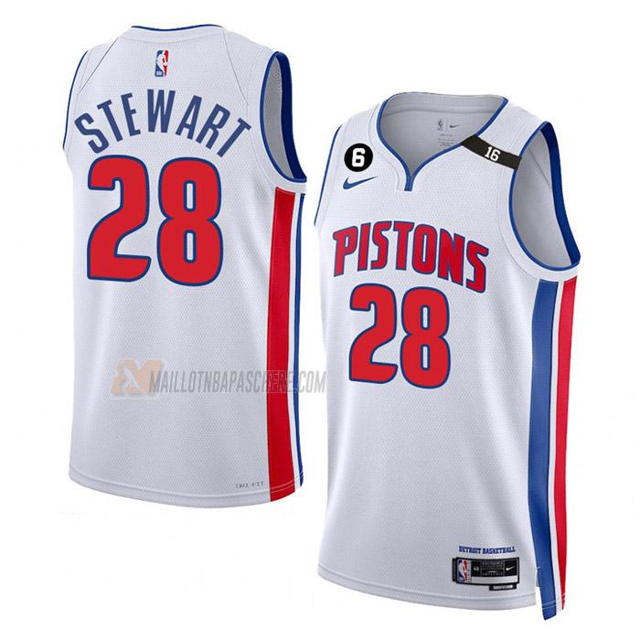 maillot isaiah stewart detroit pistons de 28 homme blanc association edition 2023