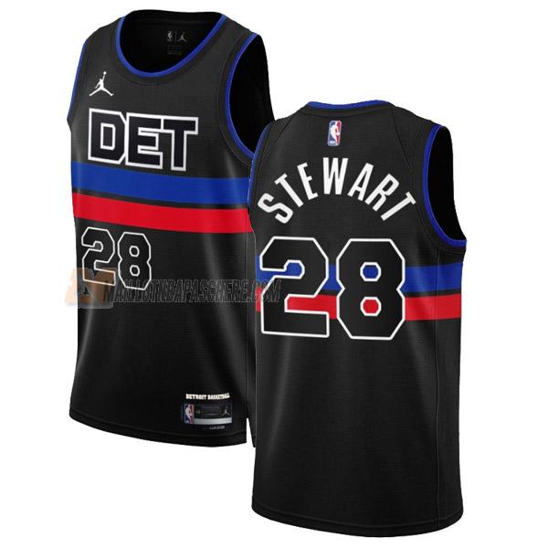 maillot isaiah stewart detroit pistons de 28 homme noir statement edition 2023