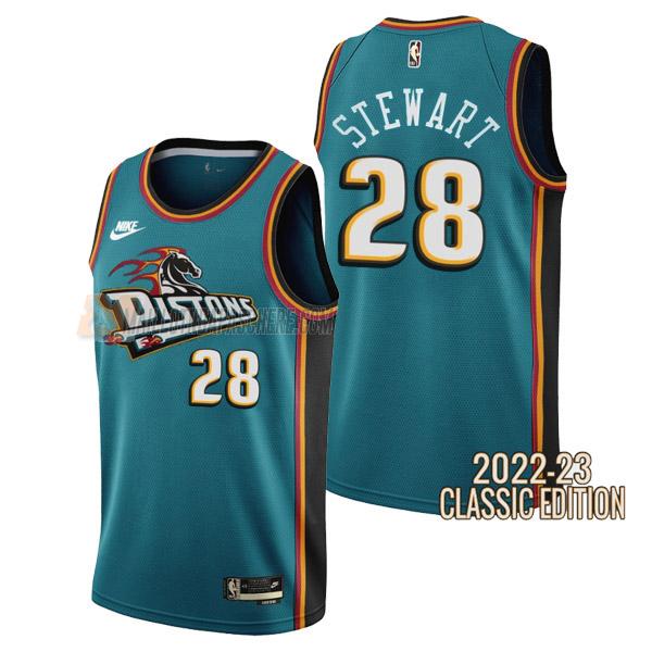 maillot isaiah stewart detroit pistons de 28 homme sarcelle classic edition 2023