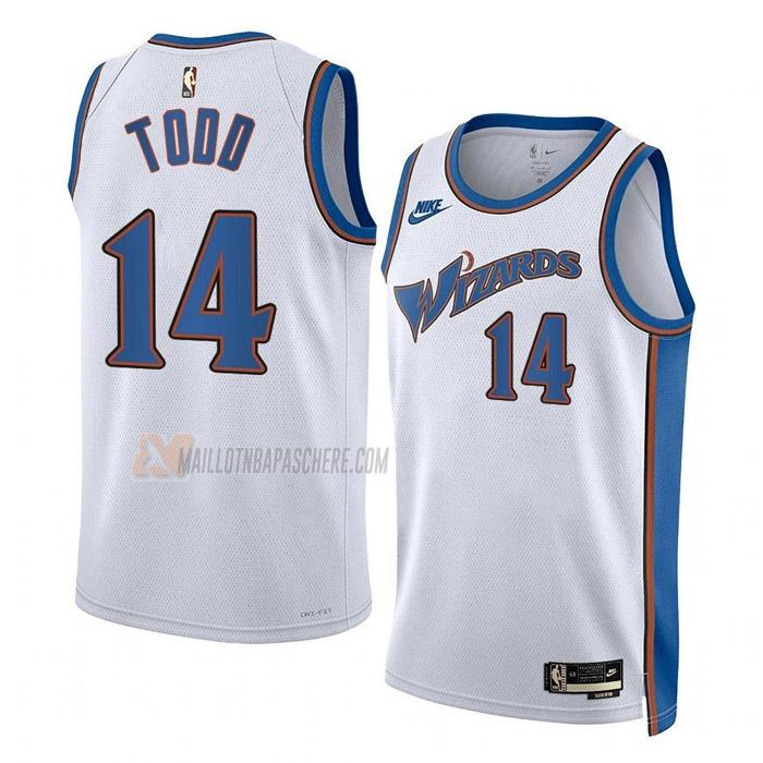 maillot isaiah todd washington wizards de 14 homme blanc classic edition 2023