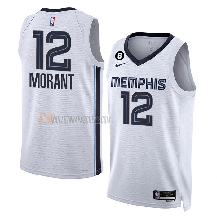 maillot ja morant memphis grizzlies de 12 homme blanc association edition 2023