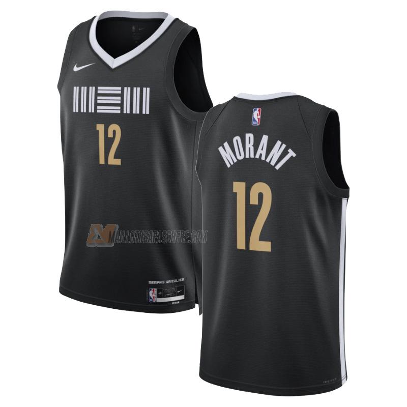 maillot ja morant memphis grizzlies de 12 homme noir city edition 2023-24