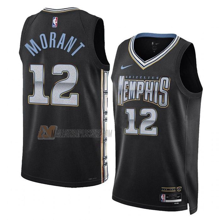 maillot ja morant memphis grizzlies de 12 homme noir city edition 2023