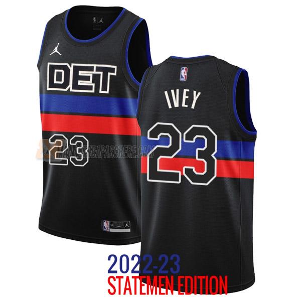 maillot jaden ivey detroit pistons de 23 homme noir statement edition 2023