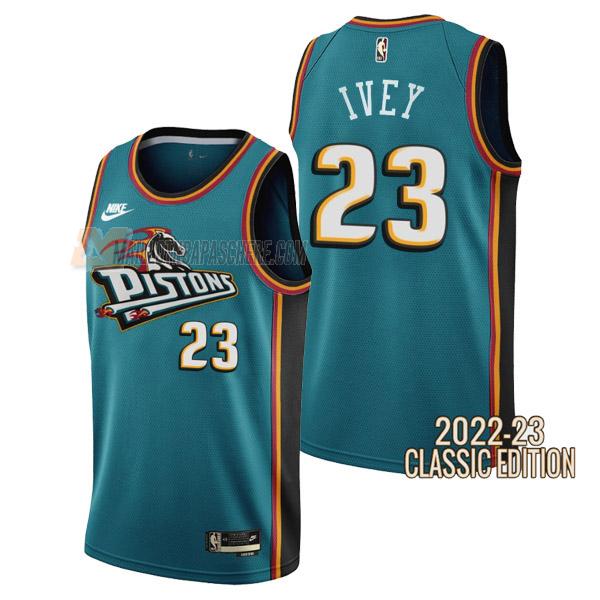 maillot jaden ivey detroit pistons de 23 homme sarcelle classic edition 2023