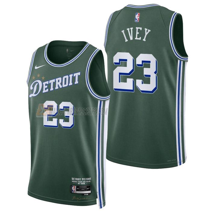 maillot jaden ivey detroit pistons de 23 homme vert city edition 2023