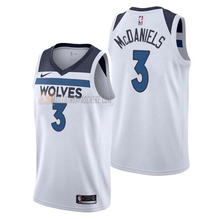 maillot jaden mcdaniels minnesota timberwolves de 3 homme blanc association edition 2023