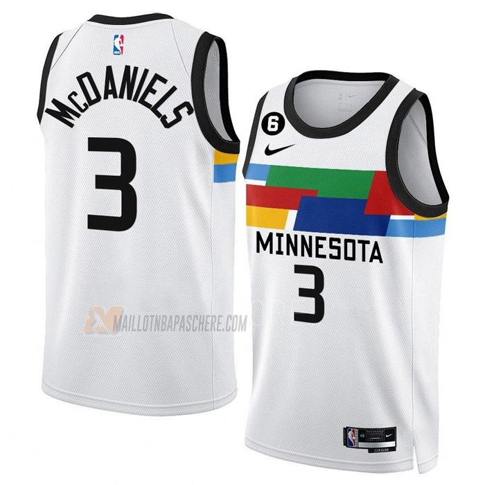 maillot jaden mcdaniels minnesota timberwolves de 3 homme blanc city edition 2023