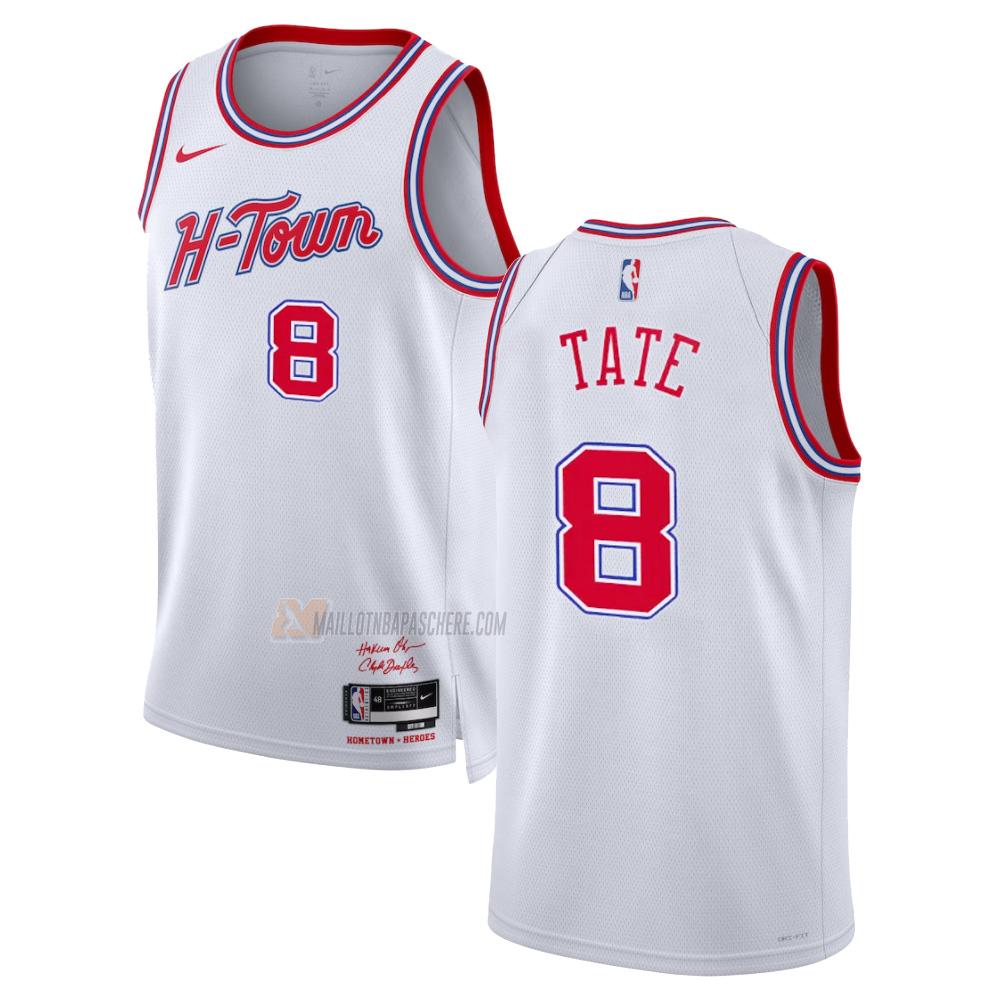 maillot jae'sean tate houston rockets de 8 homme blanc city edition 2023-24