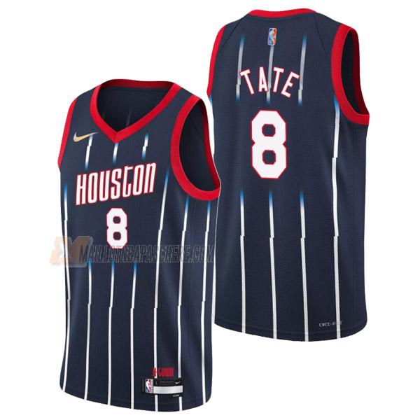 maillot jaesean tate houston rockets de 8 homme bleu city edition 2022