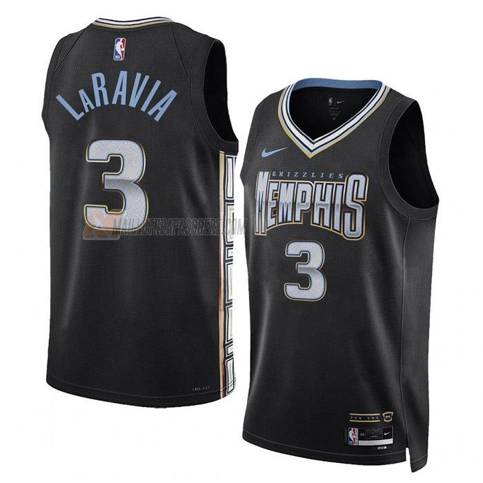 maillot jake laravia memphis grizzlies de 3 homme noir city edition 2023