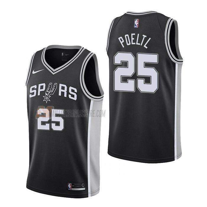 maillot jakob poeltl san antonio spurs de 25 homme noir icon edition 2023