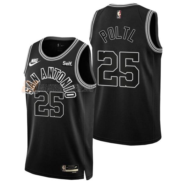 maillot jakob poltl san antonio spurs de 25 homme noir classic edition 2023