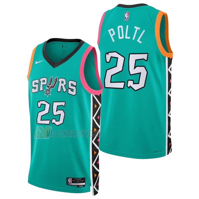 maillot jakob poltl san antonio spurs de 25 homme sarcelle city edition 2023