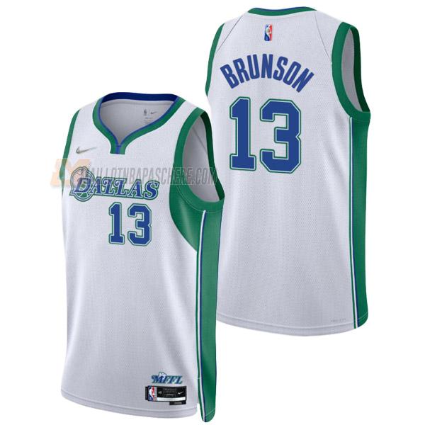 maillot jalen brunson dallas mavericks de 13 homme blanc city edition 2022