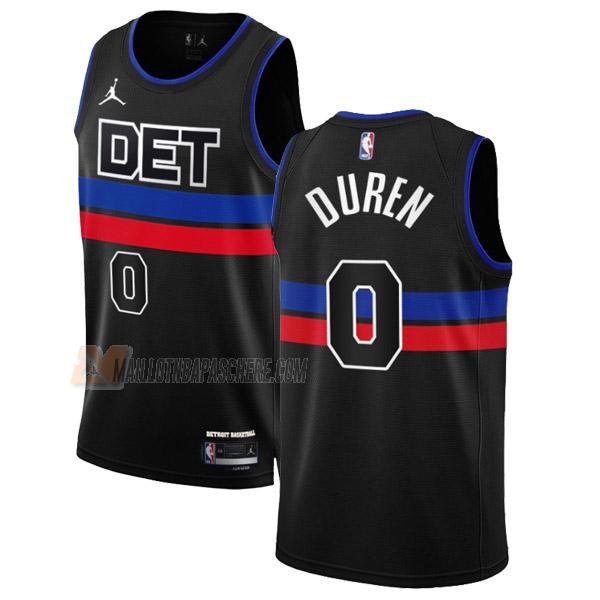 maillot jalen duren detroit pistons de 0 homme noir statement edition 2023