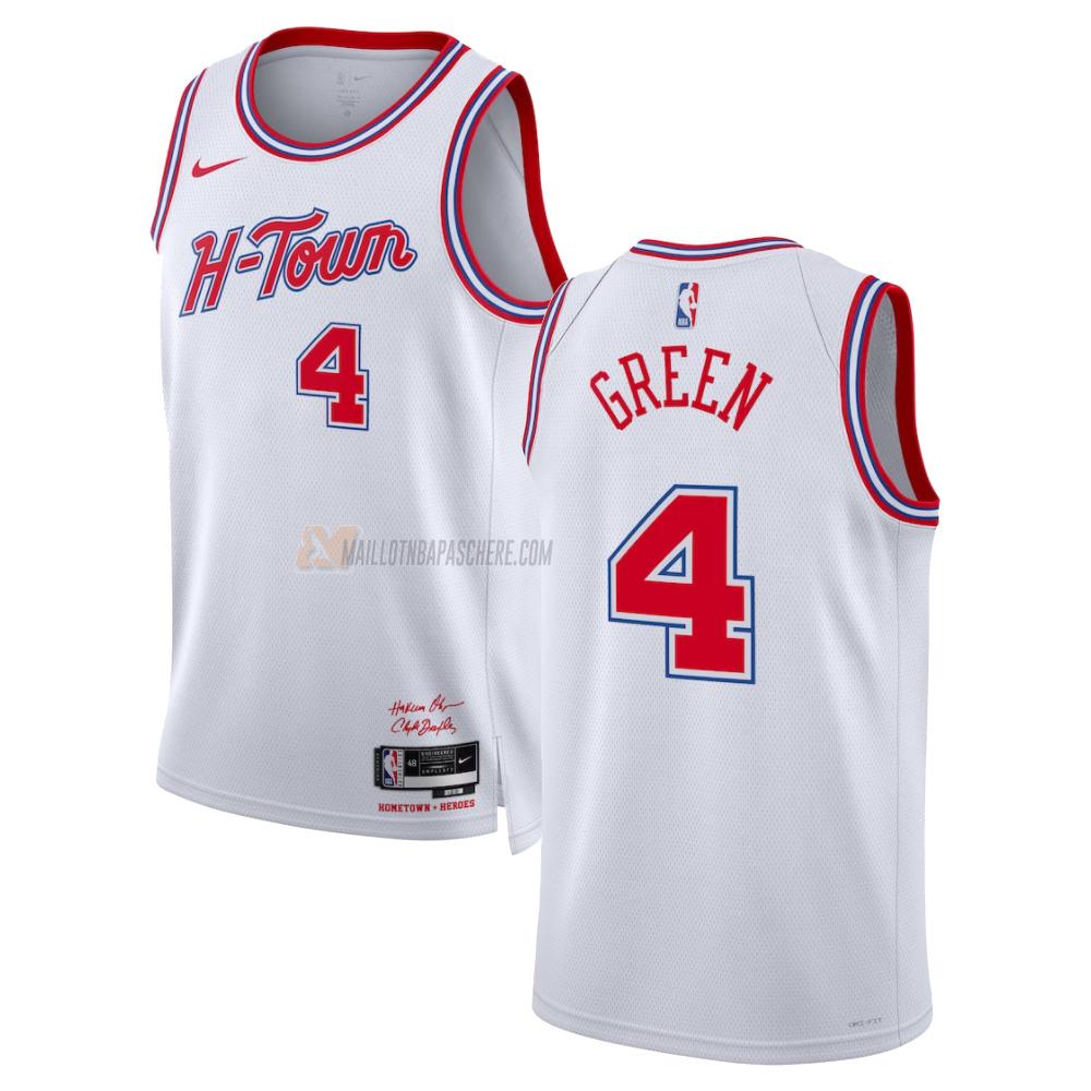 maillot jalen green houston rockets de 4 homme blanc city edition 2023-24