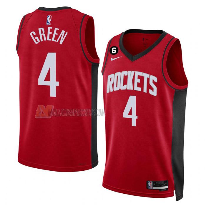 maillot jalen green houston rockets de 4 homme rouge icon edition 2023